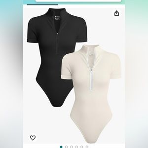 Womens bodysuit ribbed, zipper front.  Brand new never used